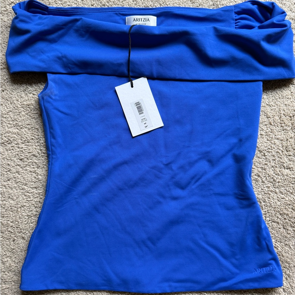 Aritzia contour shirt, Ravish in jazz blue, small